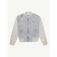 thumbnail image 4 of Justice Girls Denim Embroidered Bomber Jacket, Sizes XS - XLP, 4 of 8