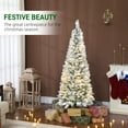 thumbnail image 4 of HOMCOM 5ft Frosted Christmas Tree with Dual Colour Light, Pencil Xmas Tree, 4 of 10