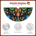 thumbnail image 4 of Daiia Roosters and Flowers Drawing Merry Christmas Tree Skirt , Xmas Large Lace-up Tree Skirt, Santa Snowflakes Rustic Home Decorations New Year Party Farmhouse Decor-36", 4 of 7