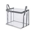 thumbnail image 2 of Large Heavy-Duty Thick Plastic Clear Storage Bag, 10x13x10 Inch Clear Moving Bags with Zipper, Stackable Foldable Bins Totes Bags with Lids for College Dorm Packing Home Organization(Gray-M), 2 of 9