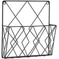 thumbnail image 1 of Wall Mounted Magazine Rack, Newspaper Bookcase Storage Rack Black Wire Metal Basket Decorative Rack, 1 of 5