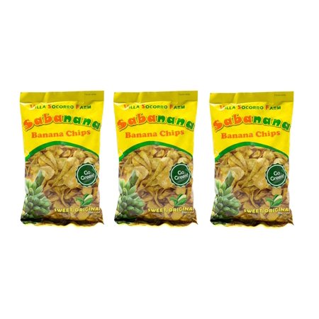 Sabanana Banana Chips Sweet Original Flavor 100g, 3 Pack