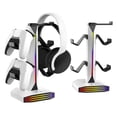 thumbnail image 1 of RGB Game Controller Headset Holder Type C 2xUSB Ports Desk Headset Stand for Home Studio, 1 of 7