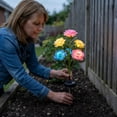 thumbnail image 4 of LED Solar Rose Lights Outdoor - Decorative Flower Stake Lights for Garden, Patio, Yard & Cemetery, IP65 Waterproof Artificial Rose Lamp, Solar-Powered Pathway Lighting, Warm Glow, Red 1PC, 4 of 5