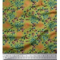 thumbnail image 1 of Soimoi Velvet Fabric Dot,Leaves & Floral Clip Art Print Fabric by The Yard 58 Inch Wide, 1 of 1