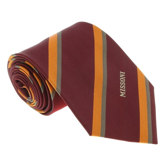 Missoni U5035 Maroon/Orange Repp 100% Silk Tie for mens