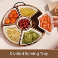 thumbnail image 3 of Serving Tray and Platters, 7-Set Gold Platters for Parties, 15.5 x 15.5 inches, Divided Serving Trays & Portable Handle for Home Dining, Gift Box Packaging., 3 of 8