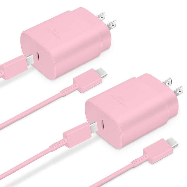 Cargador GUUSMART tipo C de 25 W, carga superrápida, paquete de 2 con cable