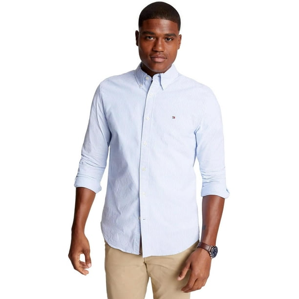 Camisa Tommy Hilfiger Oxford de manga larga con botones para hombre