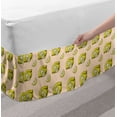 thumbnail image 2 of Lemon Bed Skirt, Citrus and Slices Pattern in Hand Drawn Style Natural Citrus Sour Fruit, Elastic Bedskirt Dust Ruffle Wrap Around for Bedding Decor, 4 Sizes, Yellow Green and Ecru, by Ambesonne, 2 of 2