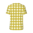 thumbnail image 2 of Daiia Yellow Checkboard Mens Baseball Jersey Button Down Shirts Short Sleeve Sports Uniforms-Small, 2 of 9