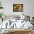thumbnail image 5 of Rustic Farm Sunflower Wall Art Sunflower Hummingbird Canvas Print Paintings Framed Inspirational Quotes Pictures Modern Home Decor For Living Room Kitchen Bathroom Ready To Hang,12x16 Inch, 5 of 6