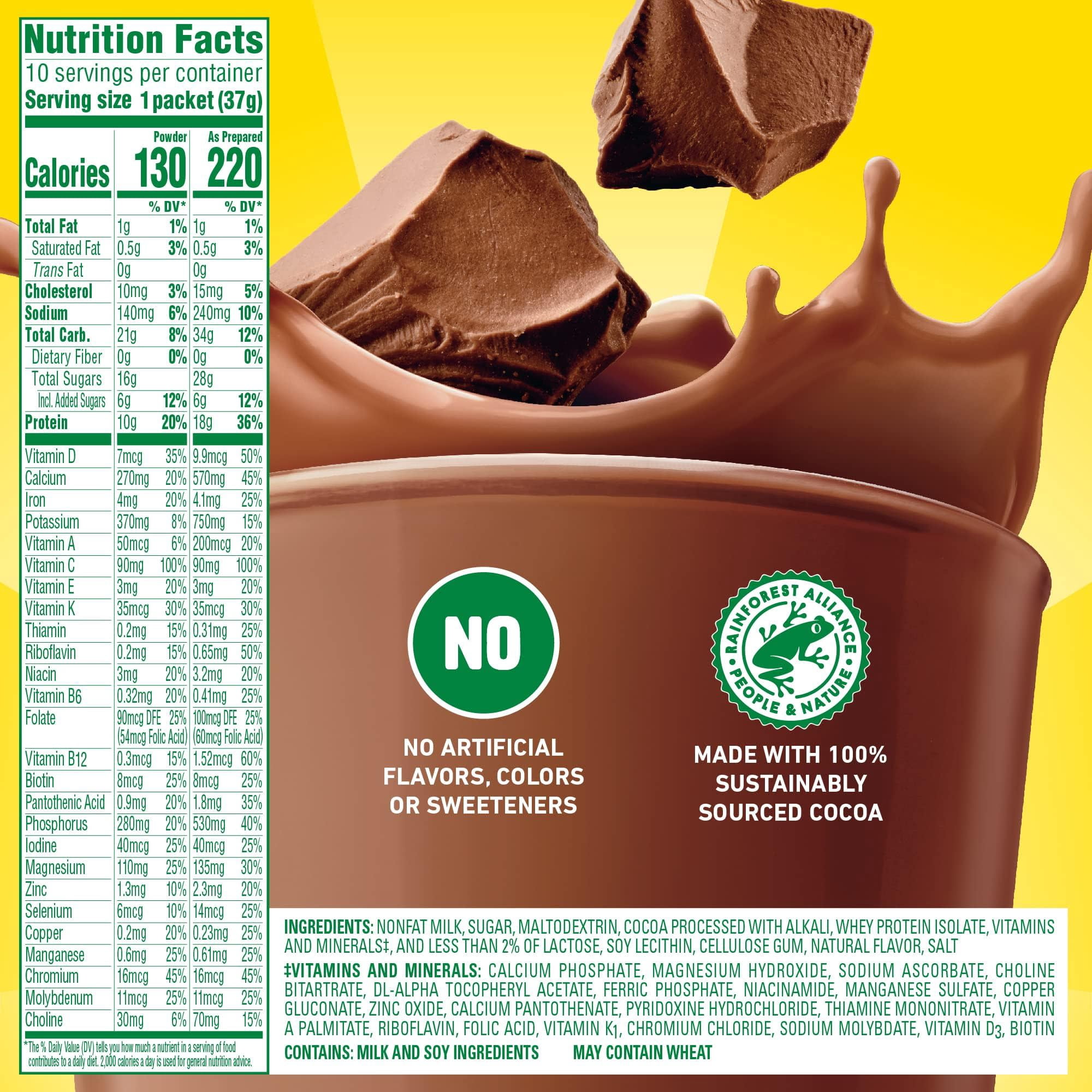 (6 pack) Carnation Breakfast Essentials Powder High Protein Nutritional Shake Drink Mix Packets, Rich Milk Chocolate Breakfast Shake, 10 Count
