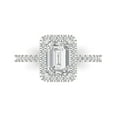 thumbnail image 2 of 1.86ct emerald cut white sapphire 14k white gold halo Bridal Wedding Engagement Promise Anniversary Ring for Women size 7.5, 2 of 7