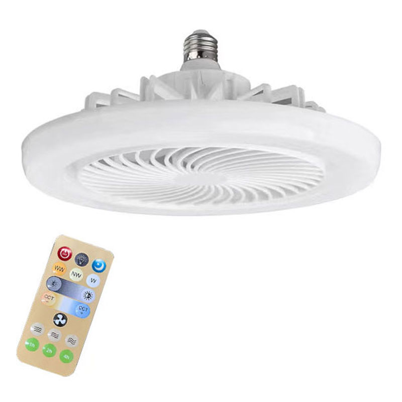 Wolike 1pc 2-in-1 Three-Speed Mode LED Fan Light, LED Lamp Bead E27 Screw Fan Light, Remote Control Bedroom Light Fan Ceiling Fan Light