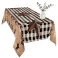 thumbnail image 2 of Texas Star Plaid Table Cloth Waterproof Tablecloths, Farmhouse Black Brown Texas Vintage Tablecloth Dining Table Cover for Kitchen Party Tabletop Outdoor, Rectangle Tablecloth 54x108 Inch, 2 of 9