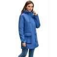 thumbnail image 6 of Women Waterproof Softshell Jackets Warm Fleece Lined Coats with Hood Long Rain Jacket Navy Blue L, 6 of 9