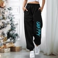 thumbnail image 2 of Pantalones de chándal con estampado sólido para mujer, pantalones de entrenamiento de cintura alta, pantalones de pierna ancha, pantalones de bolsillo, pantalones deportivos atléticos para correr Fridja  alkflakhf32534, 2 of 7