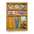 thumbnail image 6 of Seville Classics Bamboo Expandable 5 Large Compartment Adjustable Cutlery Drawer Tray Organizer, 6 of 7