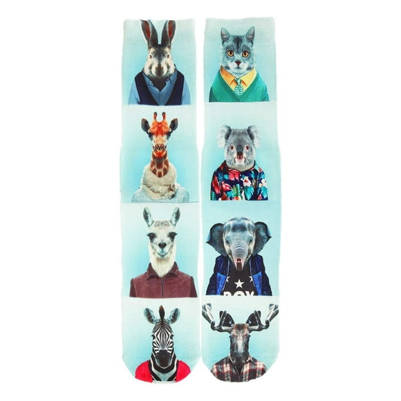 Benefeet Sox Crazy Socks for Men Funny Socks for Boys Teens Novelty Animal Themed Unisex 3D Print Patterned Designer Socks for Kids Athletic Tube Socks Christmas, Cat Llama Giraffe Rabbit