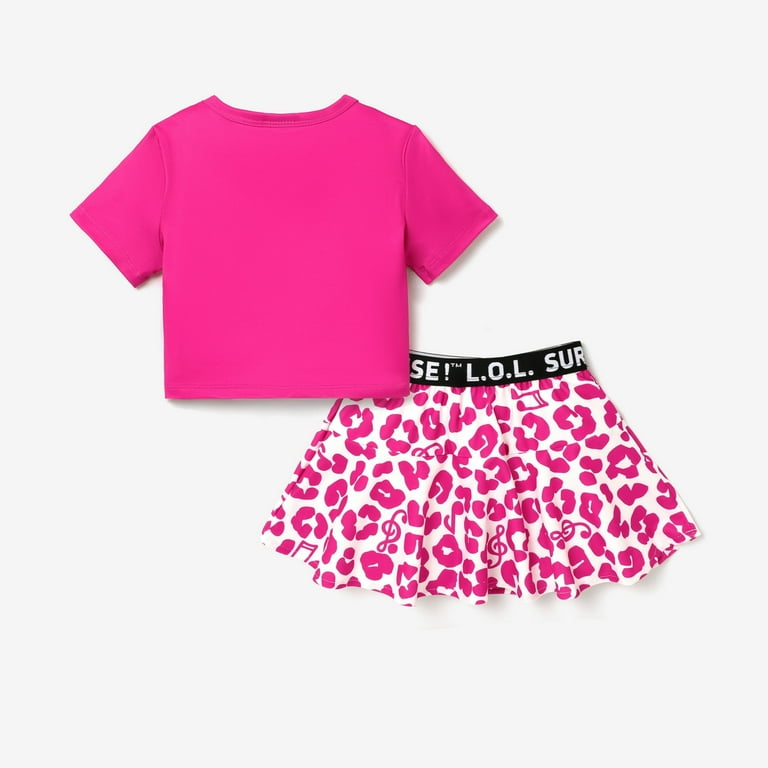 L.O.L. SURPRISE Toddler Girl Skirt Short Sleeves Girl Skirt Oufits with Pink Leopard Print Short Skirt for Summer Sizes 3 4T Walmart