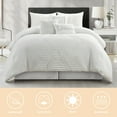 thumbnail image 2 of Lanco Tufted Embroidery Comforter Set King Size , 7 Piece White Fashion Bedding Set , Ultra-soft, 2 of 7