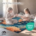 thumbnail image 4 of ODIKA 8'x10' Machine Washable Non-Slip Area Rug, Undersea Exploration Fish & Coral Reefs for Playtime High Traffic Rug, Blue, 38475, 4 of 7