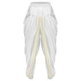 thumbnail image 3 of Miutii Men Satin Baggy Harem Palazzo Pants South Indian Dhoti Wrap Trousers Gym Yoga Exercise Sport Wear White XXL, 3 of 4