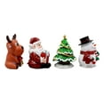 thumbnail image 3 of Merry Christmas Santa Reindeer Snowman And Christmas Tree Figurine Set 4"H Jolly, 3 of 4