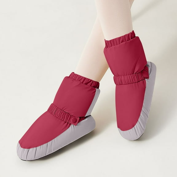 Children's Dance Warm Boots Thermal Boots Soft Sole Practice Shoes for Girls Kids Toddler Ballet Warm-Up Shoes Non-Slip Artificial Leather