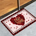 thumbnail image 4 of FNGZ 40 X 60CM Valentine's Day Decorations Carpet Indoor Outdoor Door Mat Low Profile Resist Dirt Rug Durable and Washable Absorb Water-Slip Entryway Door Letter and Floral Heart Carpet Rug, 4 of 7