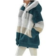 thumbnail image 4 of LYXSSBYX Winter Coats for Women Plus Size Fashion Woman Long Sleeve Open Front Loose Outerwear Patchwork Blouse Coat Tops Pockets Blouse, 4 of 5