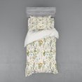 thumbnail image 2 of Ambesonne Floral Bedding Set 4 Pcs, Vintage Garden Plants, Queen, Reseda Green Beige, 2 of 3