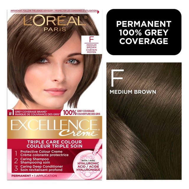 L'Oréal Paris Excellence Crème Hair Dye, Permanent Hair Color with Hyaluronic Acid