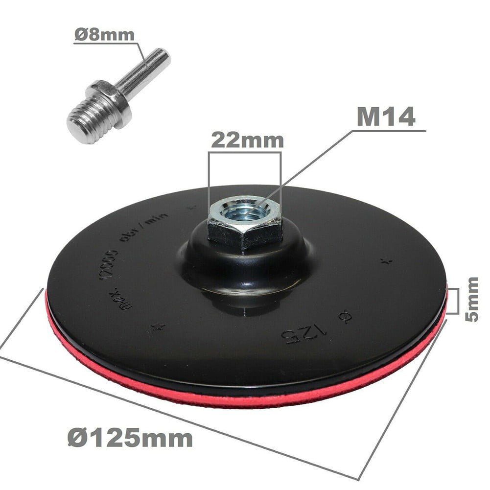 125mm Sanding Disc Hook &Loop M14 Polished Plate For Angle Grinder Accessories 