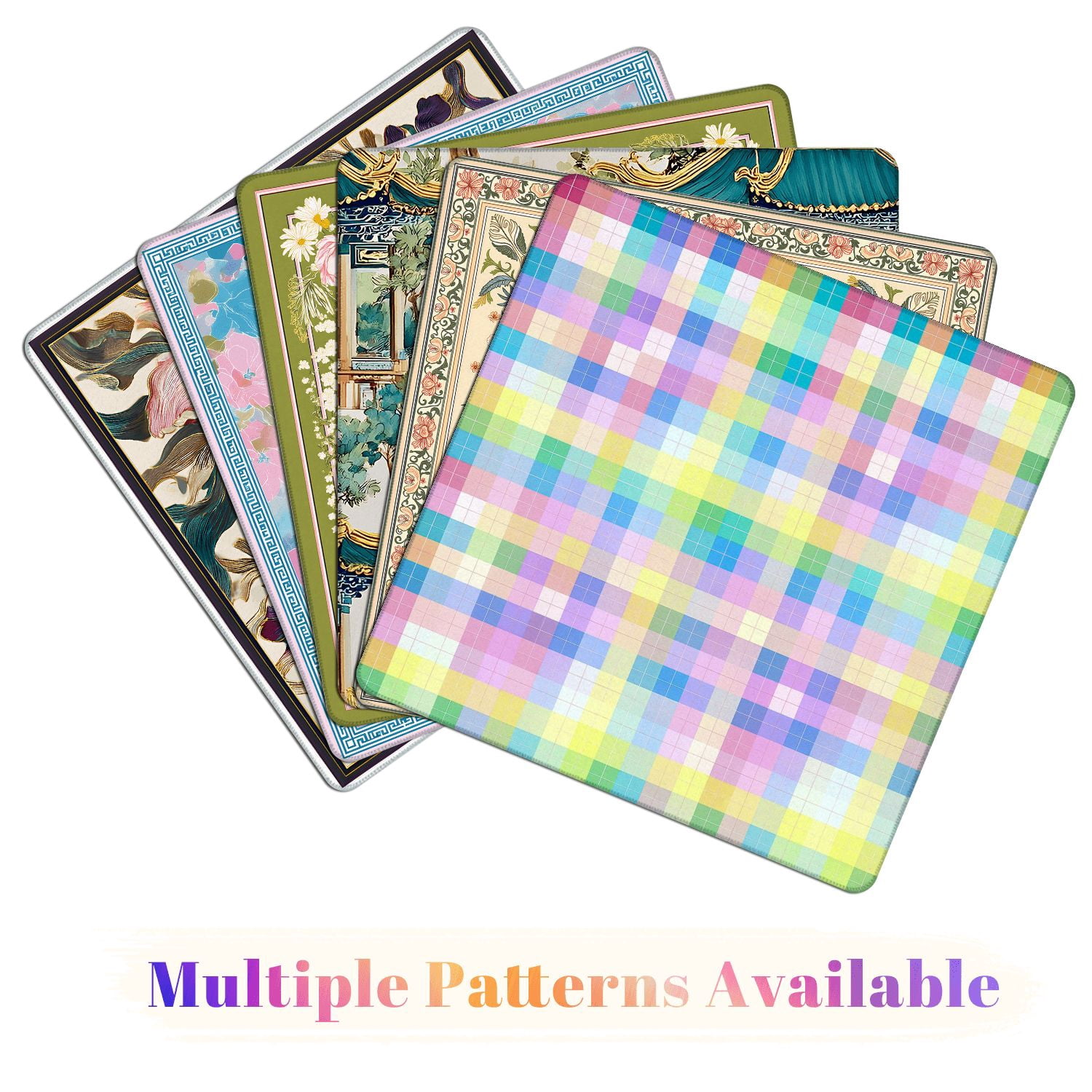 Mahjong Mat 31.5" x 31.5" Pastel Colorful Abstract Pixel Art Non-Slip Noise Reduction American Mahjong Tiles Table Cover for Dominoes Poker Card Board Games Gift