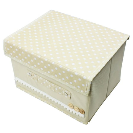 Makeup Cosmetic Jewelry Container Polka Dot Pattern Cover Storage Box Holder Red