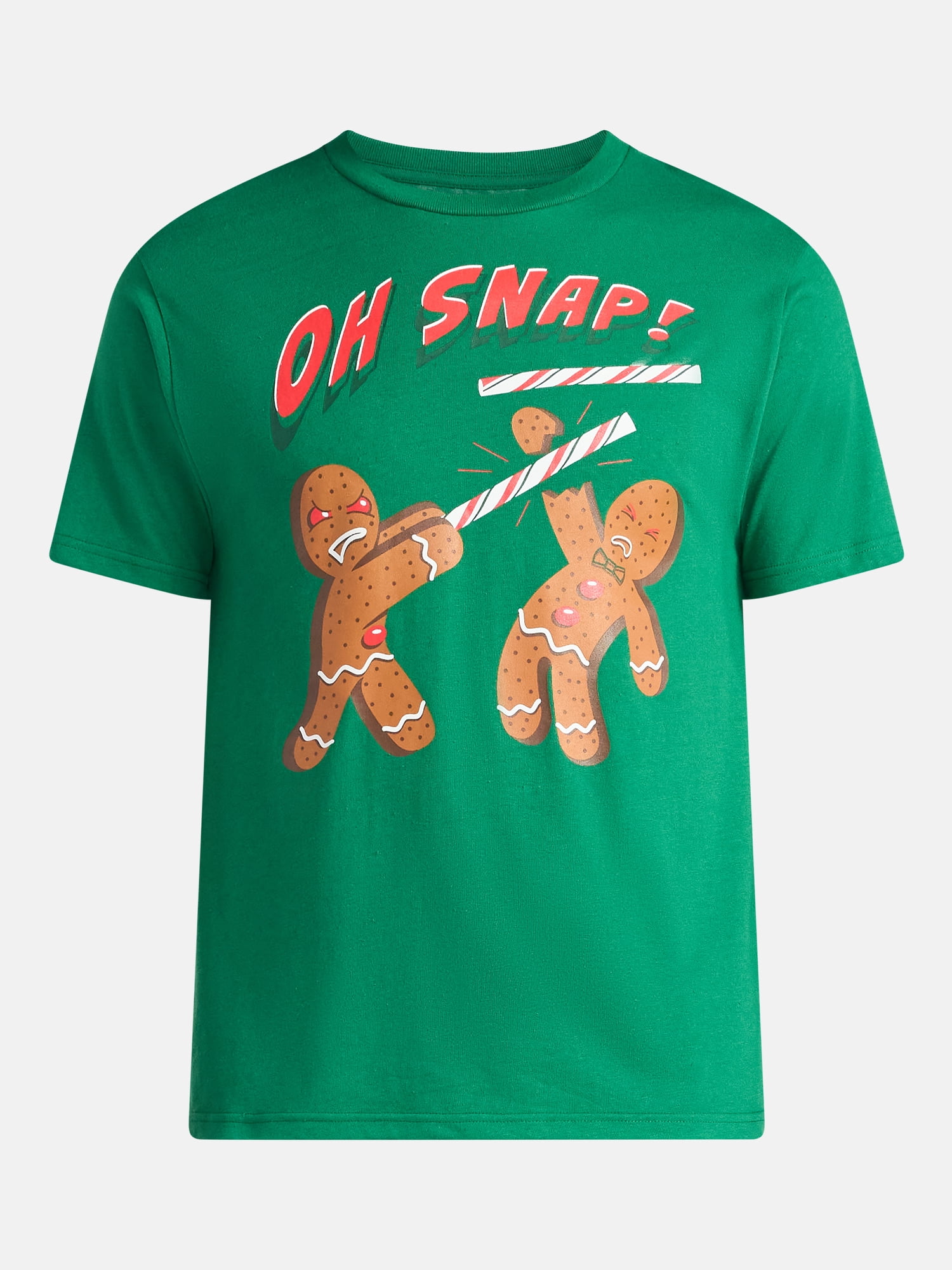 Christmas Men's and Big Men's Oh Snap Graphic Tee from Holiday Time, Sizes XS-3XL