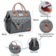 thumbnail image 4 of Insulated Lunch Bag for Women - Waterproof Reusable Cooler Bag for Outdoor Work - Gray, 4 of 5