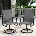 thumbnail image 6 of MRUAKA Patio Swivel Chairs Set of 6, Outdoor Dining Chairs Mid Back All Weather Breathable Textilene Outdoor Swivel Chairs with Metal Rocking Frame for Lawn Garden Backyard Deck, Dark Gray, 6 of 7