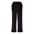 thumbnail image 4 of DPTALR Men's Solid Color Flannel Warm Elastic Waist Straight Leg Long Pants,Black,XL, 4 of 9