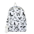 thumbnail image 1 of Fashion Backpack Butterfly Print Oxford Student Rucksacks for Travel (Black), 1 of 10