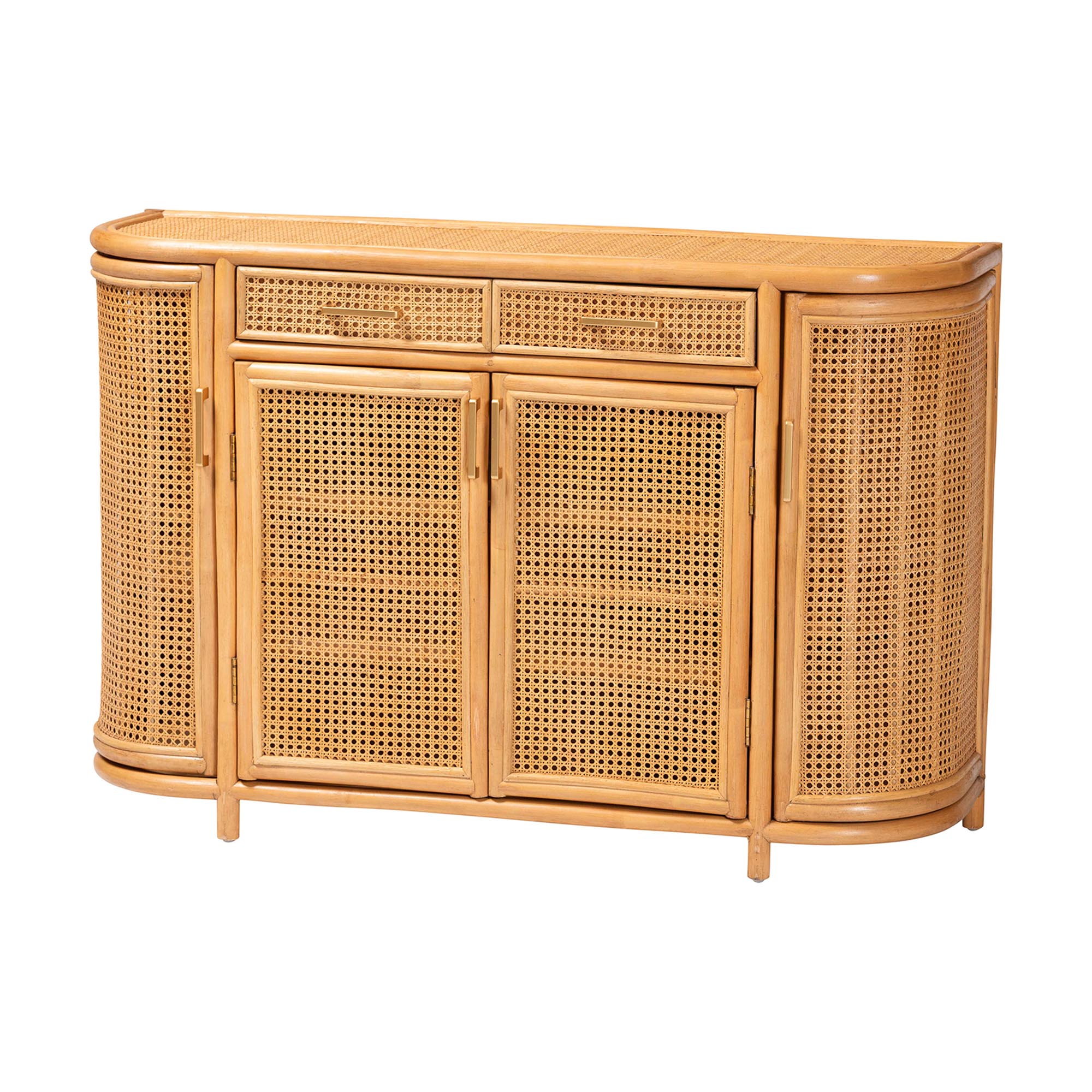 bali & pari McKenna Boho Sideboard, 2-Drawer, Light Honey