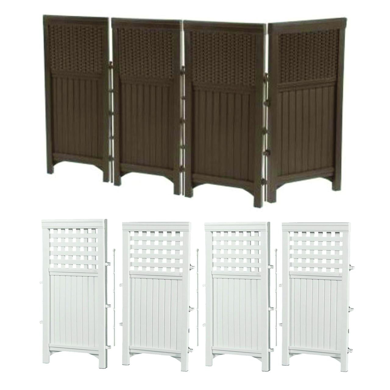 Suncast Outdoor Garden Yard 4 Panel Screen Enclosure Gated Fence Used White 