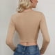 thumbnail image 5 of mfyjkho Tops Para Hacer Ejercicio Para Mujer, Mallas Cortas De Cintura Alta Con Botones Y Cuello Redondo De Color Liso Para Mujer Tops Para Salir Para Mujer S, 5 of 5