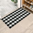 thumbnail image 2 of Black and White Outdoor Porch Rug, Cotton Indoor Plaid Rug, Washable Doormat for Entryway, 23"x70", 2 of 7