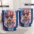 thumbnail image 2 of Patriotic Australian Cattle Dog Celebrates 4th of July Foldable Laundry Basket Heeler Lover Gifts Organizer Storage with Handles - 02009, 2 of 5
