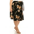 thumbnail image 5 of Women's Plus Size Casual Floral Print A Line Waist Bow Tie Belted Knee Length Midi Skirt, 5 of 6