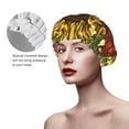 thumbnail image 4 of Kll Sunflower Pattern Shower Cap & Bath Cap For Women,Reversible Oversized Waterproof Shower Caps For All Hair Lengths,Elastic Reusable Bathing Hair Cap, 4 of 9