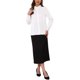 thumbnail image 2 of Camisa de trabajo casual INSPIRE CHIC para mujer, con botones y puños, estilo de oficina, tendencia de otoño, blusas XL blancas, 2 of 6